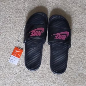 NIKE Black and Pink Slides